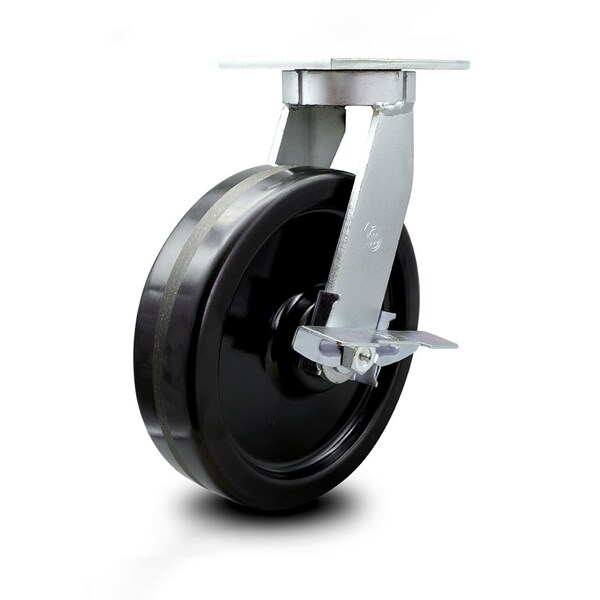 Service Caster 12 Inch Extra Heavy Duty Phenolic Wheel Swivel Caster with Brake and Swivel Lock SCC-KP92S1230-PHR-SLB-BSL - main